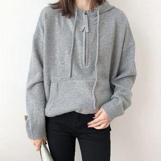 Half-zip Knit Hoodie