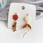 Non-matching Alloy Carp Fish Dangle Earring 1 Pair - Ne1611 - Red - One Size