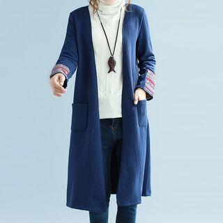 Patterned Panel Long Coat
