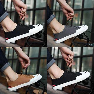Lace-up Canvas Wingtip Sneakers