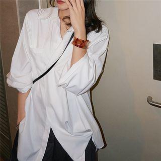 Irregular Open-collar Blouse