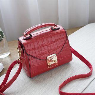 Embossed Faux Leather Cross Body Bag