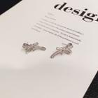 Rhinestone Knot Earring 1 Pair - Silver - One Size