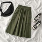 A-line Cargo Midi Skirt Green - One Size