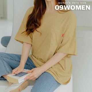 Plus Size Pocket-front Boxy T-shirt