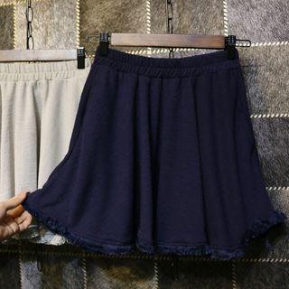 Fringed A-line Skirt