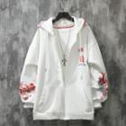 Phoenix Print Zip-up Hoodie