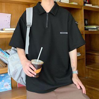 Short-sleeve Half-zip Polo Top