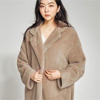 Lapelled Midi Faux-fur Coat
