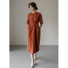 Tie-waist Pocket-side Maxi Dress