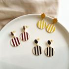 Glaze Striped Disc Dangle Earring