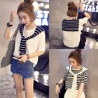Short-sleeve Sailor Collar Panel Top