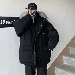 Fluffy Hood Padded Coat