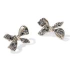 Bow Rhinestone Alloy Earring 1 Pair - Coffee Gold - One Size