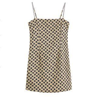 Spaghetti Strap Patterned Sheath Dress