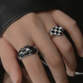 Heart Checker Alloy Ring / Checker Alloy Ring / Set