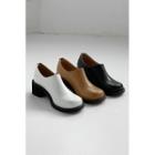Zip-back Block-heel Loafers