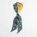 Moon & Star Print Silk Scarf Yellow - One Size