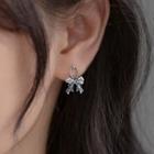 Bow Sterling Silver Dangle Earring 1 Pair - S925silver - Silver - One Size