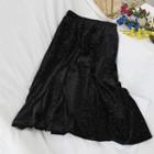 Gold Velvet High-waist Skirt Black - One Size