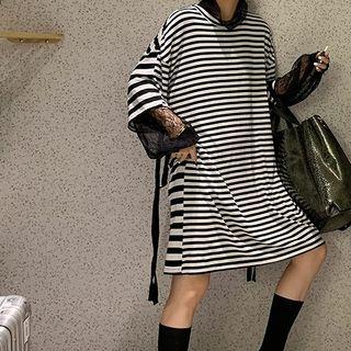 Round-neck Striped Oversize Dress
