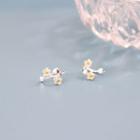 Floral Threader Earring With Gift Box - 1 Pair - Silver - One Size