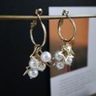 Star Faux-pearl Drop Earring 1 Pair - Gold - One Size