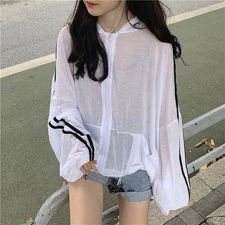 Contrast-trim Long-sleeve Light Jacket