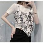 Mock Two-piece Short-sleeve Tie-dye T-shirt