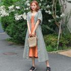 Two-way Tie-side Buttoned Maxi Floral Dress