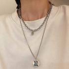 Tag Pendant Layered Necklace Necklace - Silver - One Size