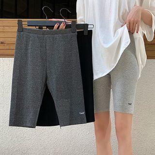 Letter Embroidered Short Leggings