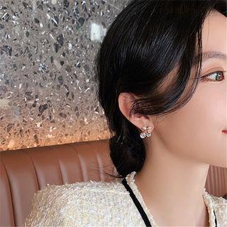 S925 Cherry Rhinestone Stud Earring As Shown In Figure - One Size