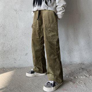 Couple Matching Corduroy Straight Leg Pants