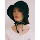 Plain Raffia Bonnet Hat Black - One Size