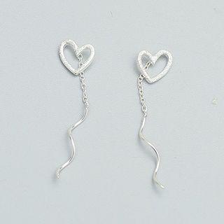 Sterling Silver Heart Threader Earring