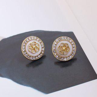 Flower Rhinestone Alloy Earring