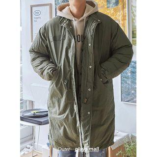 Stand-collar Padded Safari Coat