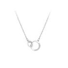 Interlocking Hoop Pendant Alloy Necklace Pendant & Necklace - Silver - One Size
