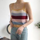 Striped Knit Camisole Stripe - Yellow - One Size