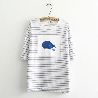 Whale Stripe Short-sleeve T-shirt