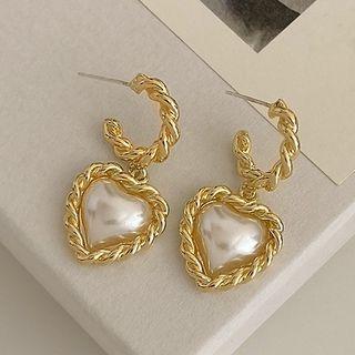 Heart Drop Earring 1 Pc - Gold - One Size