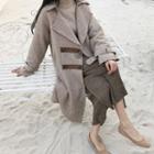 Check Lapel Loose-fit Coat