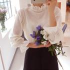 Frill-neck Embossed Top