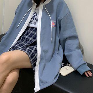 Ice Cream Print Hooded Zip Jacket