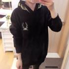 Embroidered Velvet Hoodie