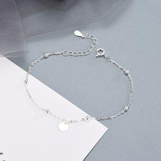 925 Sterling Silver Disc Bracelet Brs151 - One Size