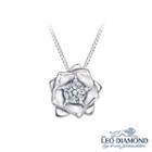 Rose Of My Heart Collection - 18k White Gold Rose Diamond Pendant Necklace (16)
