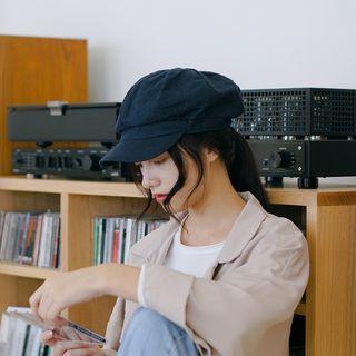 Plain Newsboy Hat Black - One Size