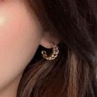 Circle Rhinestone Earring Gold - 1359a#